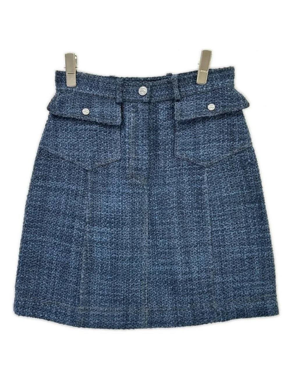Chanel Denim Tweed Skirt 36